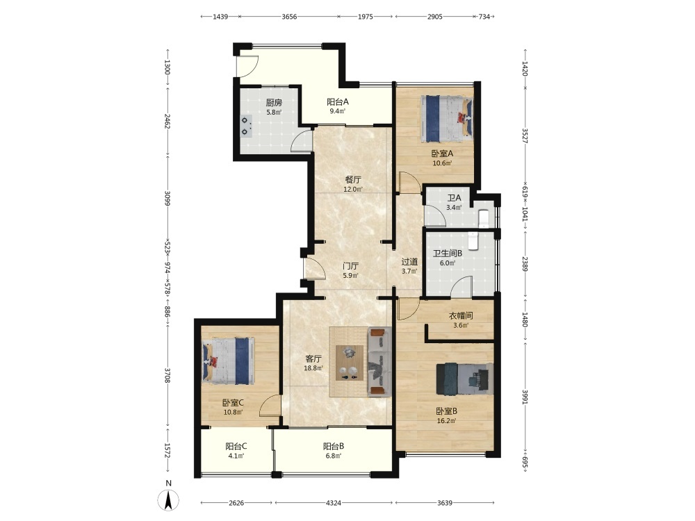 成都润富国际花园二手房房源图片