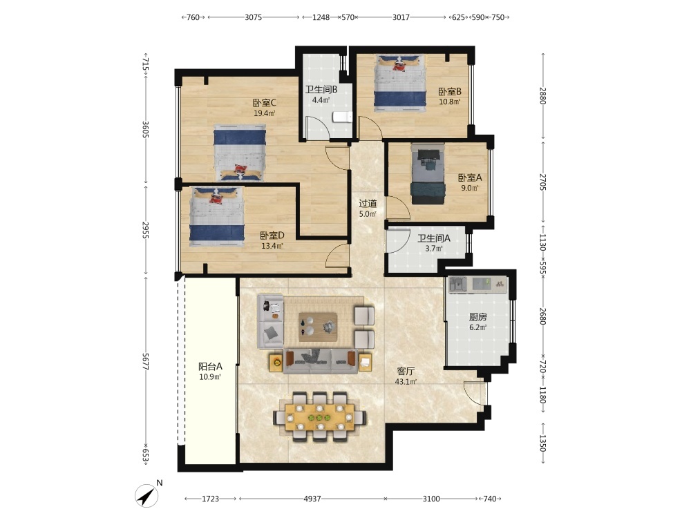 成都华发统建锦江大院二手房房源图片