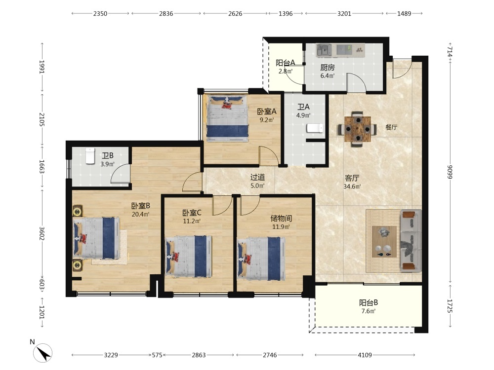成都北辰香麓二手房房源图片