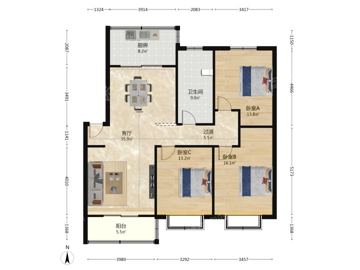 南京天景山公寓花锦苑二手房房源图片