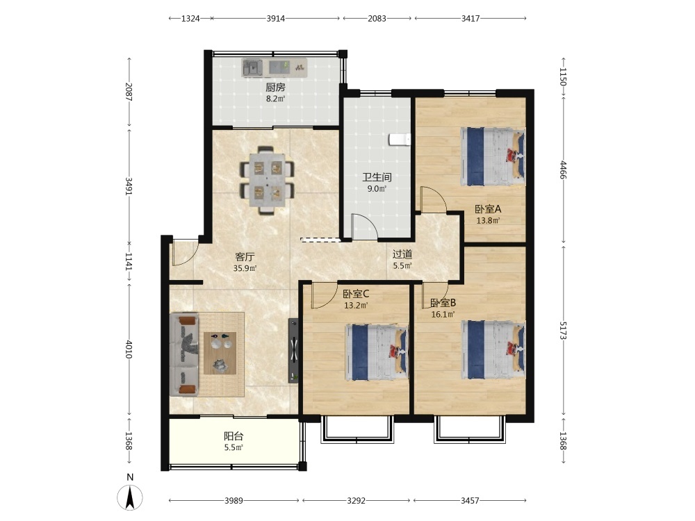 南京天景山公寓花锦苑二手房房源图片