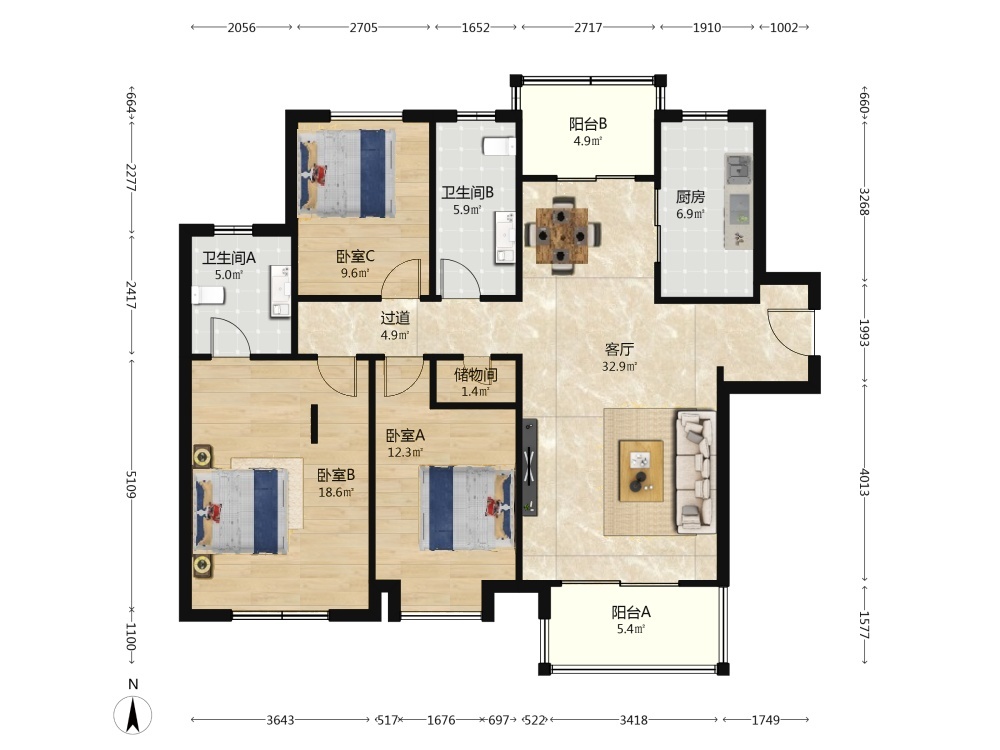 推推99南京房产网五矿澜悦栖原出租房房源图片