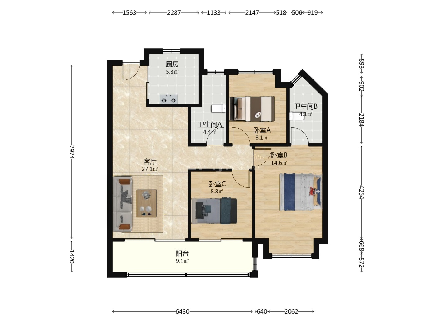 南京中航樾府二手房房源图片
