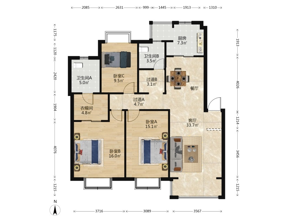 南京百家湖西花园巴黎城二手房房源图片