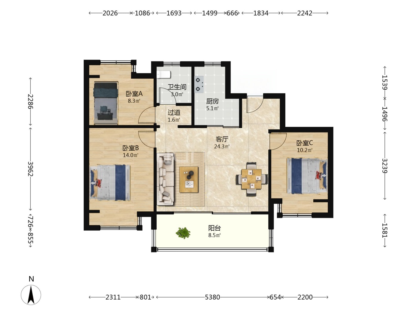南京金地中心风华二手房房源图片