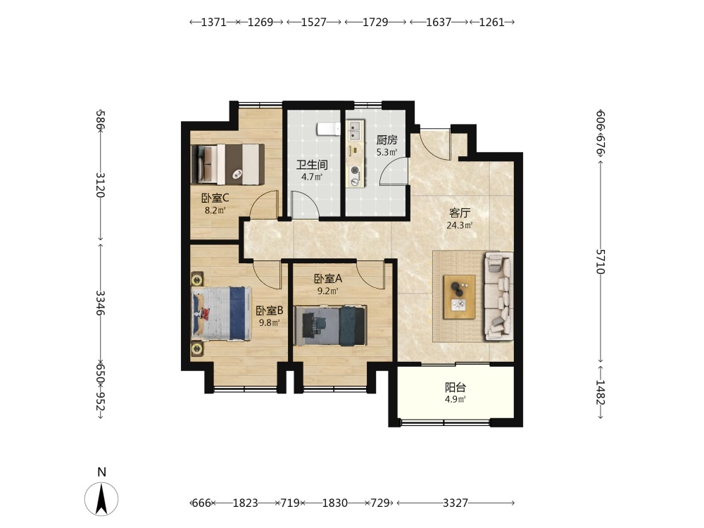 上海首创旭辉城二手房房源图片